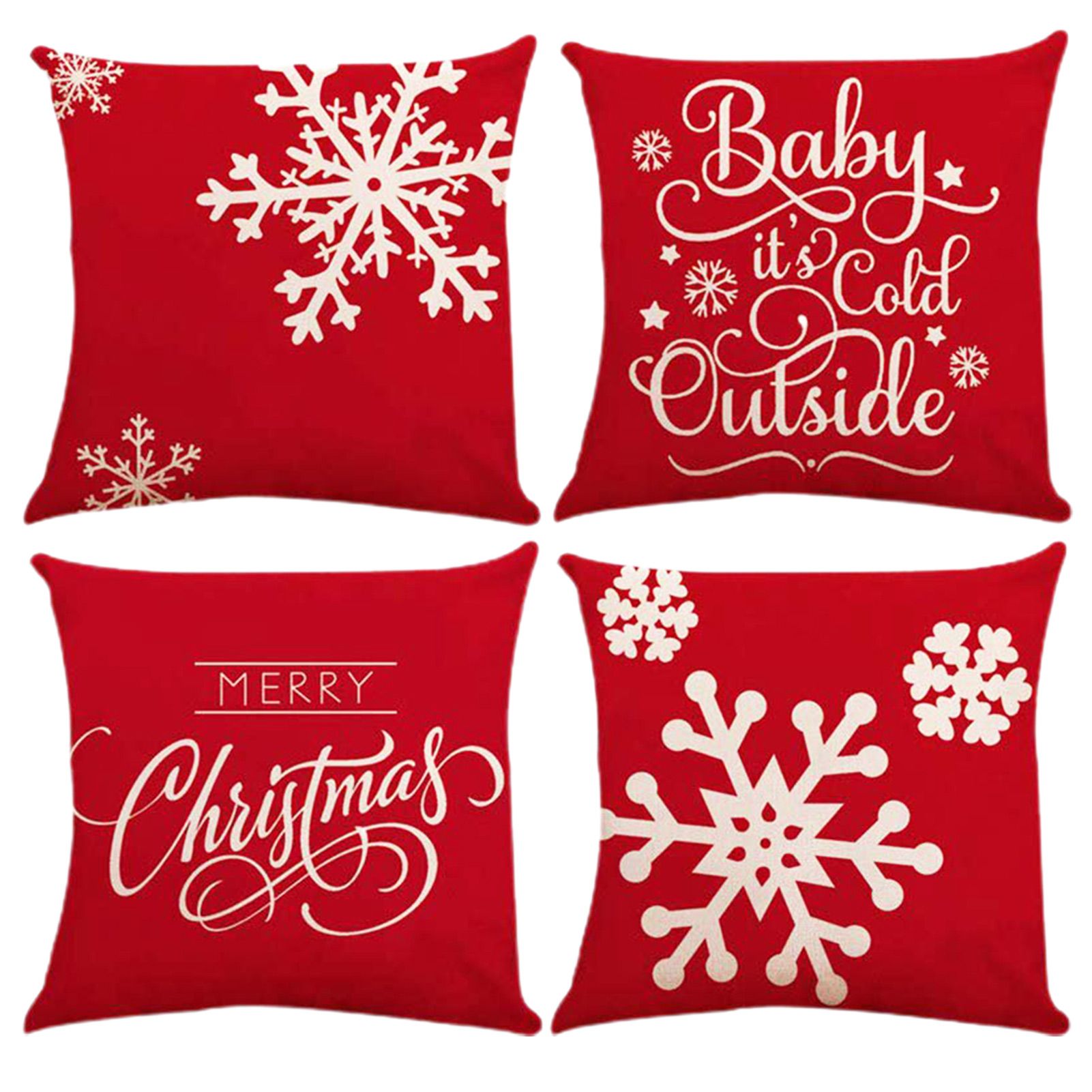 Throw Pillow Case Double Side Printed Xmas Ambience Throw Pillow Case