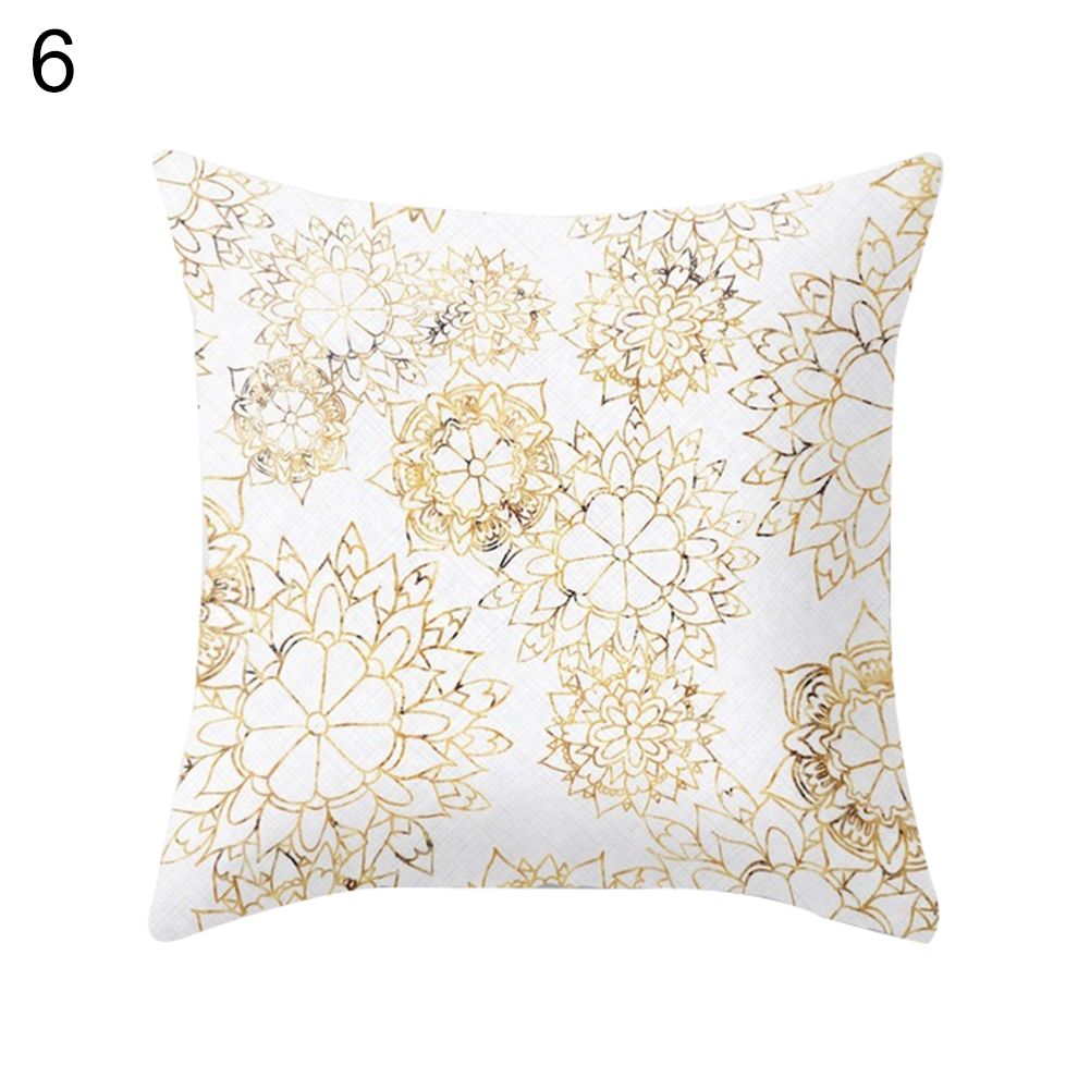 Golden Tone Pattern Series Printing Pillow Case Throw Cushion Cover Home Decor