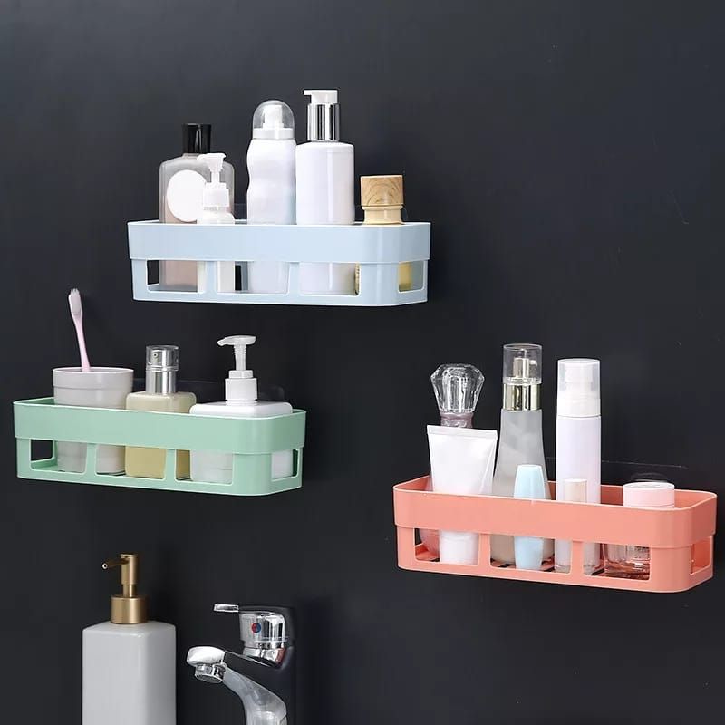 Bathroom Shelf Organizer Toilet Adhesive Shampoo Gel Storage Basket  Decoration Bathroom Corner Shower Shelf Rack Accessories