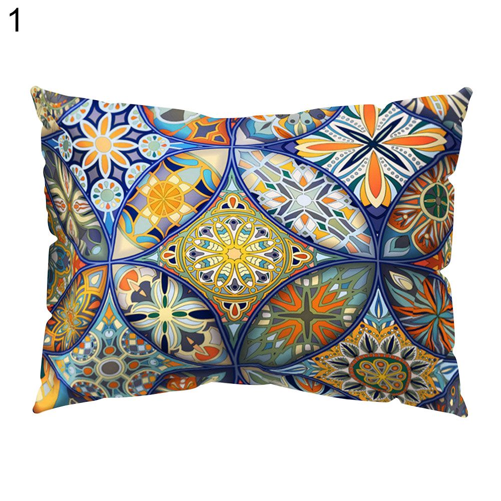 Mandala Circle Flower Throw Pillow Case Cushion Cover Home Chair Sofa Car Decor