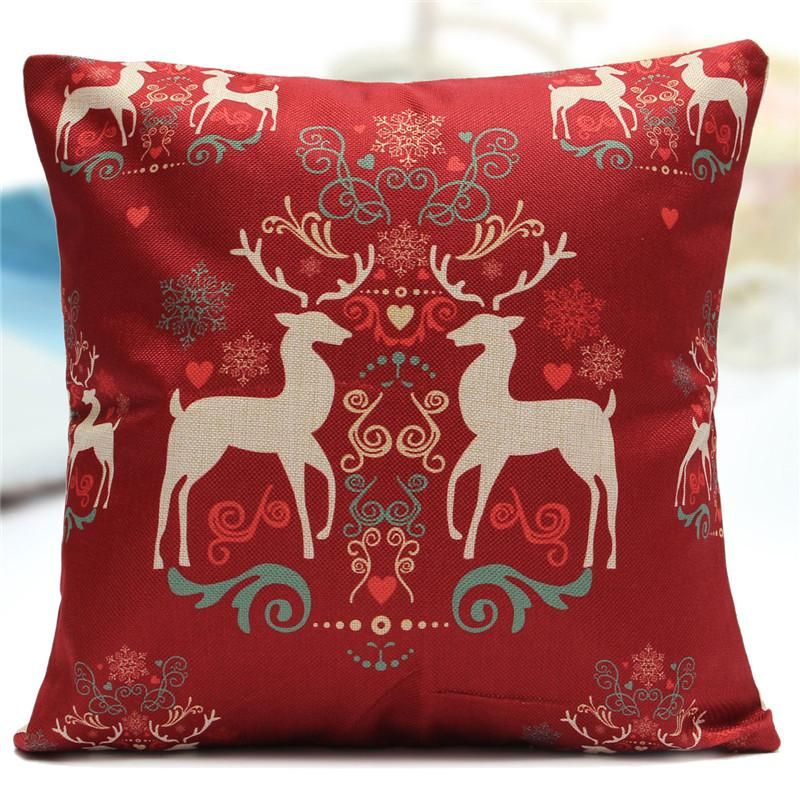Fashion Xmas Cotton Linen Throw Pillow Case Cushion Cover Vintage Home Decor NEW
