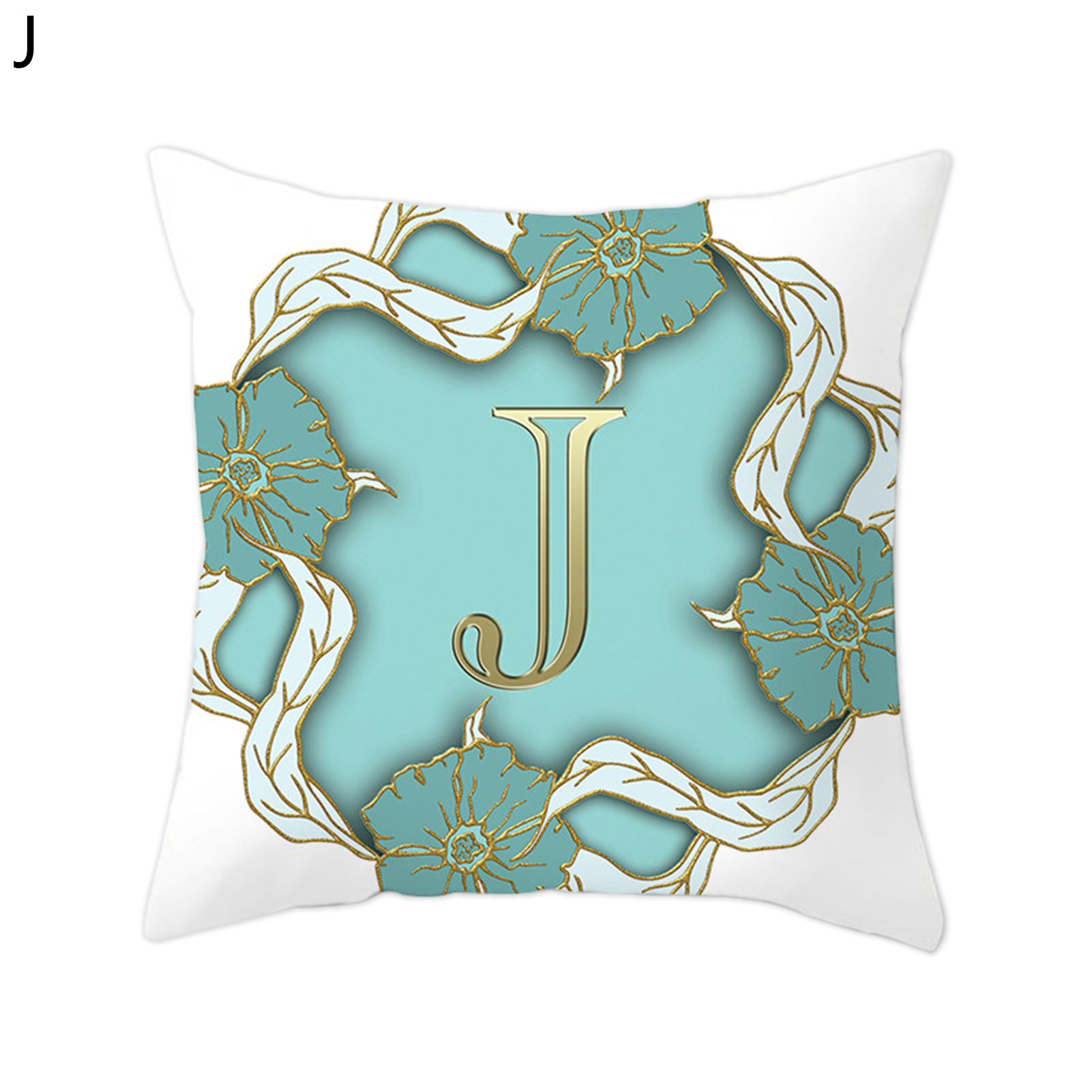 Cushion Case Soft Touch Easy Care Polyester Floral Printed Letter Pattern Pillow Cover Home Supplies