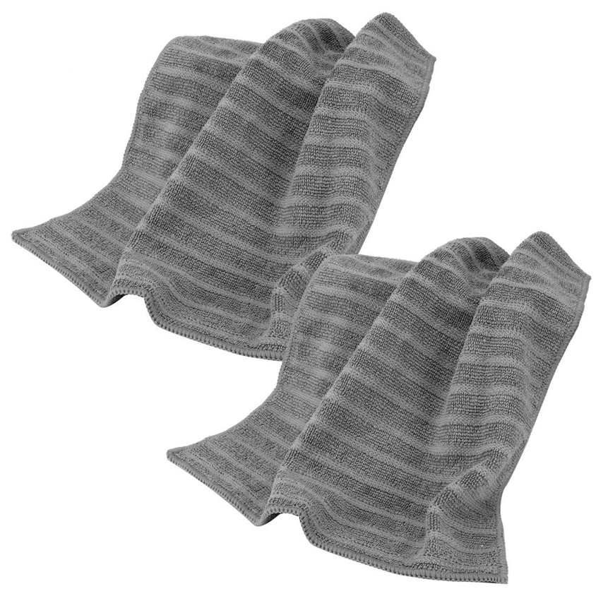 Limeng La 10pcs Microfiber Towel Quick Dry Strong Water Absorbent Soft Cleaning Cloth 30 x 30cm Grey
