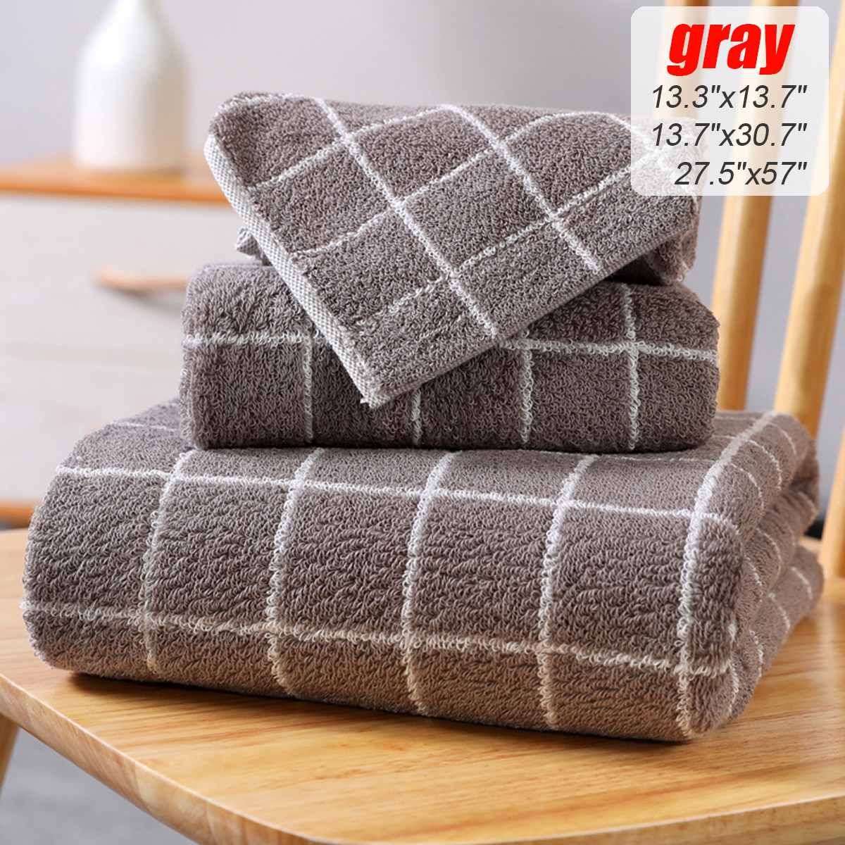 Square Striped Cotton Towel Large Soft Breathable Household 100% Cotton Bath Towel Face Care Hand Cloth Towel Bathroom for Adult