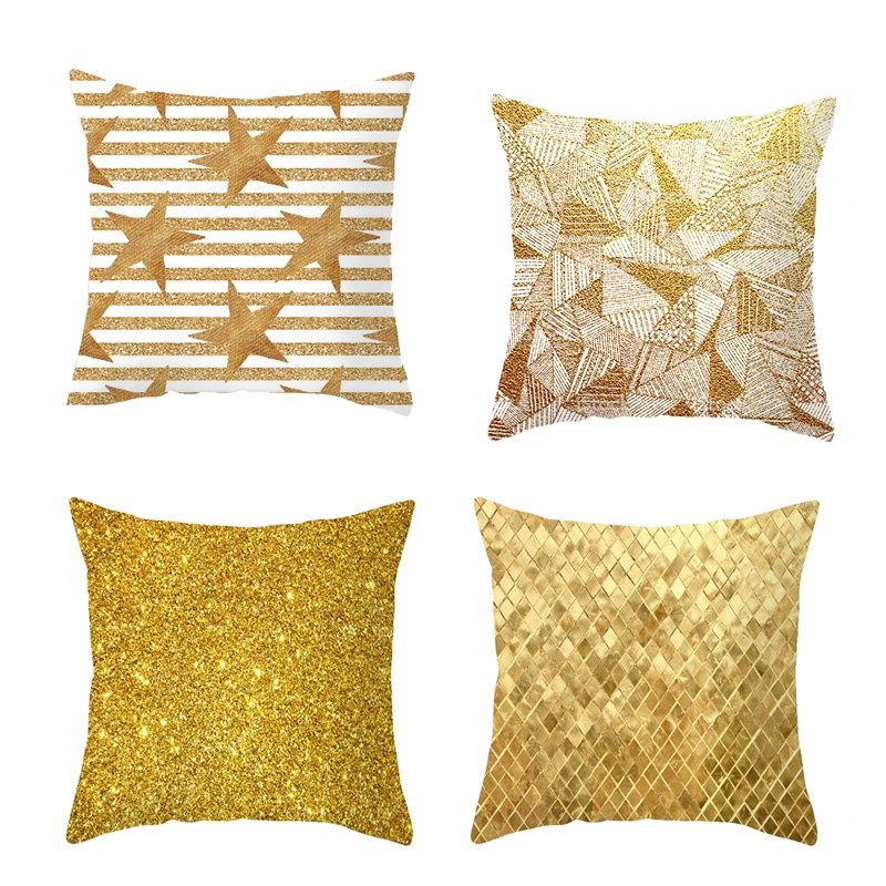 4Pieces/Set Gilt Pattern Digital Printing Pillowcase Sofa Car Cushion Cover Sofa Embrace Cushion Pillow Case Home Decor aurum