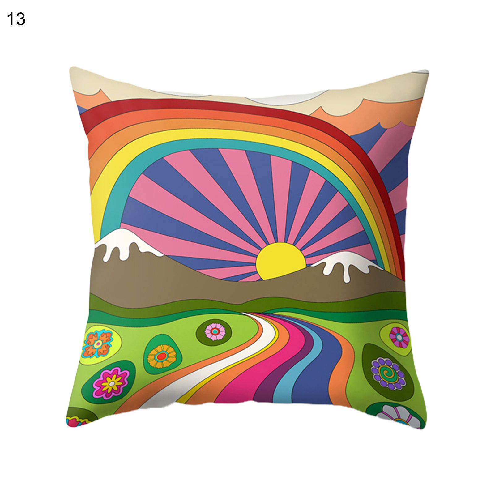 Pillow Cover Simple Comfortable Polyester Peach Skin Home Decor Abstract Pattern Throw Pillow Case for Sofa