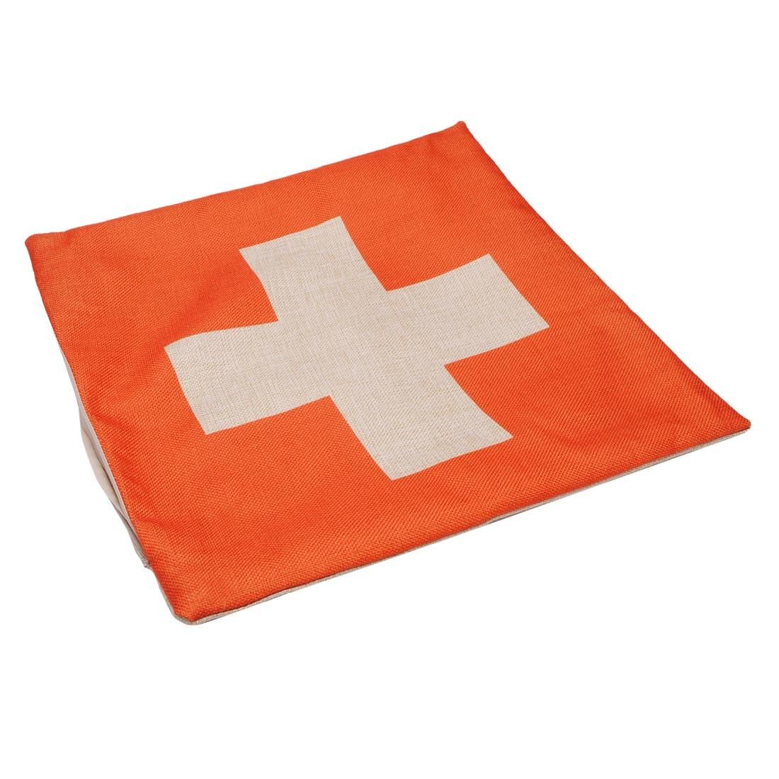 Cotton Linen Square Switzerland Flag Pillow Case
