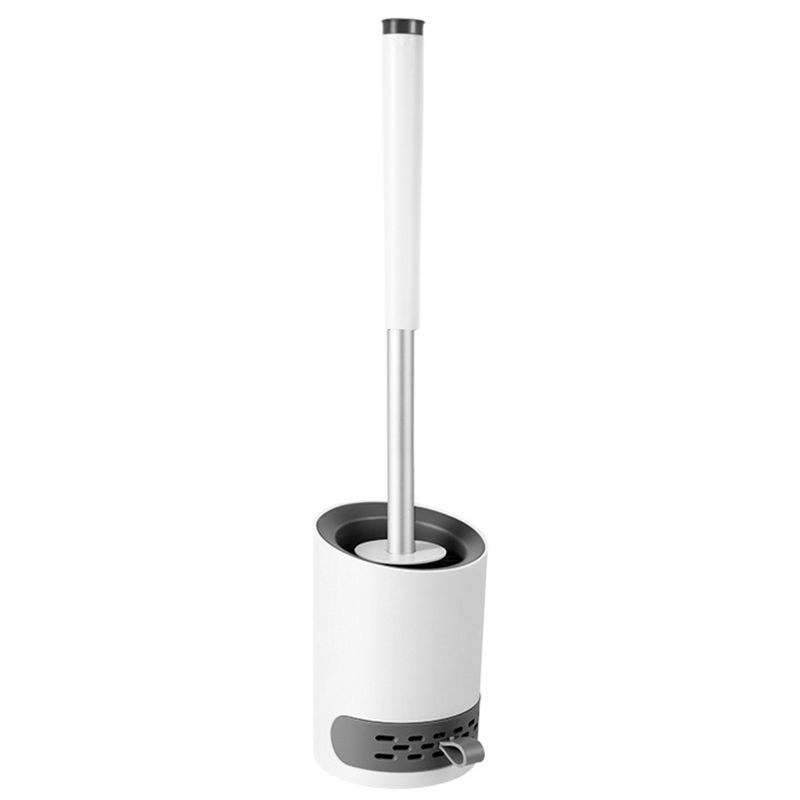 Toilet Brush Silicone Stainless Steel Long Handle Silicone Cleaning Brush, Standing Toilet Brush Set Toilet Brush Holder