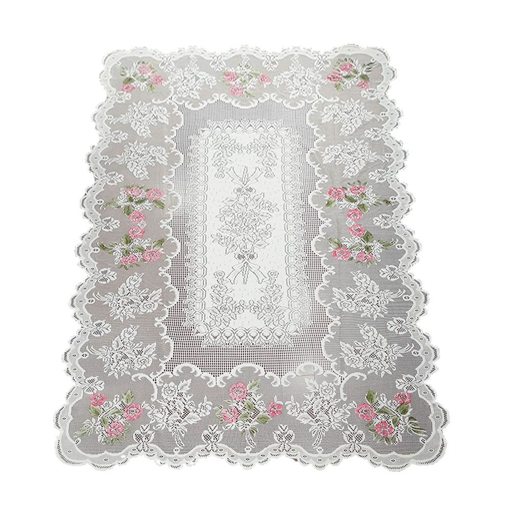 Stylish Round/Rectangle Lace Flower Tablecloth Dining Table Cover Runner Decor
