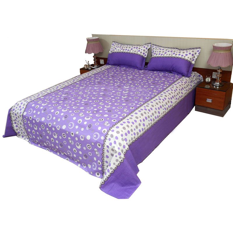Cotton Fabric Multicolor King Size Bed Sheet Set with Two Pillow Covers By Only 99 Plus Shop