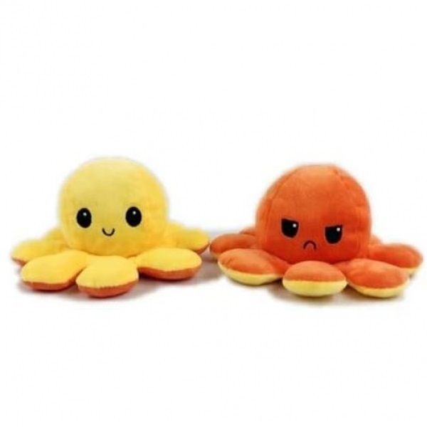 Reversible Octopus Plush, Adorable, Soft Cotton Soft, Double Sided Gift for Kids, Emotional Flap