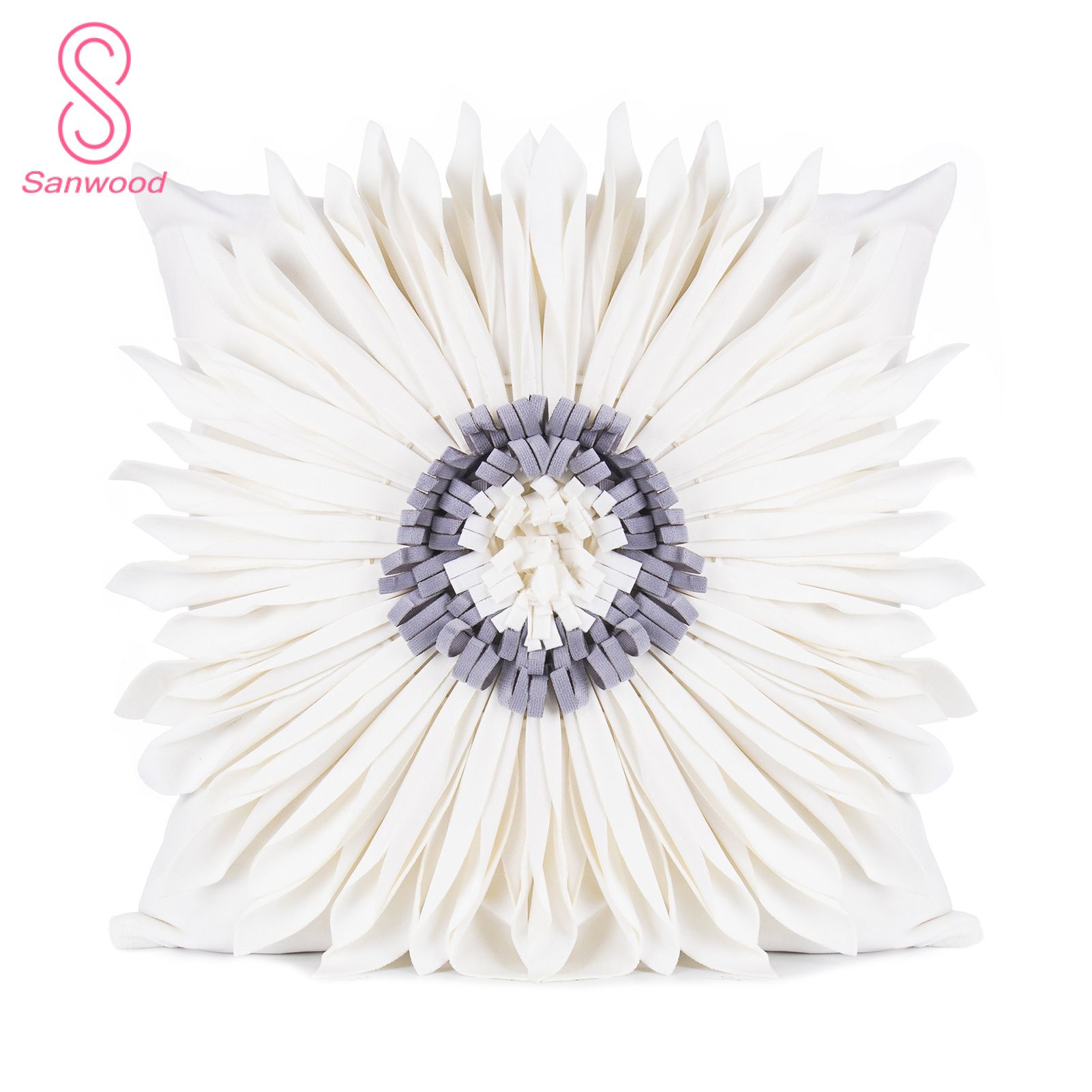 Chrysanthemum Shape Pillowcase Comfortable Velvet Strong Flexibility Throw Pillow Cover Home Decor