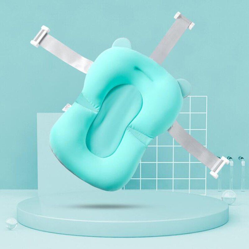 Cartoon Portable Baby Non-Slip Bath Tub Shower Bathtub Mat Newborn Safety Security Bath Air Cushion Foldable Soft Pillow Seat