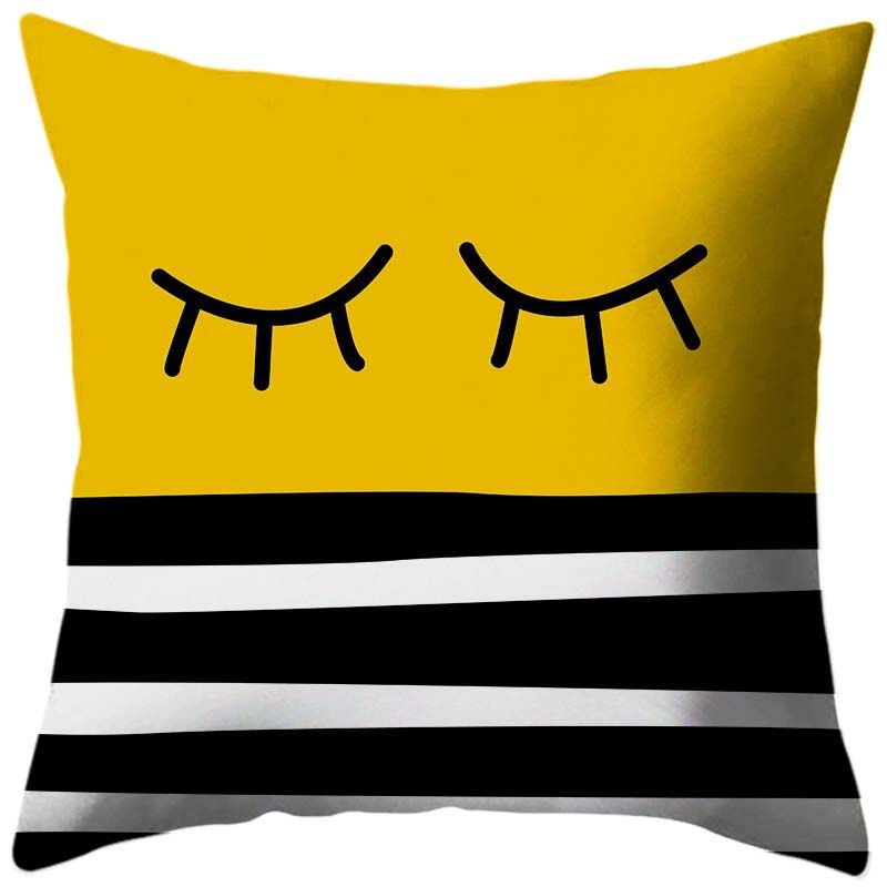 GC Combination DIY yellow black pattern pillow series pillowcase bed pillow sofa cushion COLOUR:3 SIZE:45*45CM