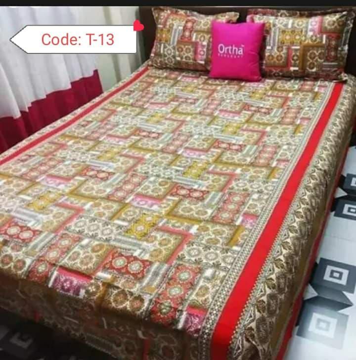 Premium Quality Bedsheet Set with Two Pillow Covers_100% Cotton, Uniquely Designed