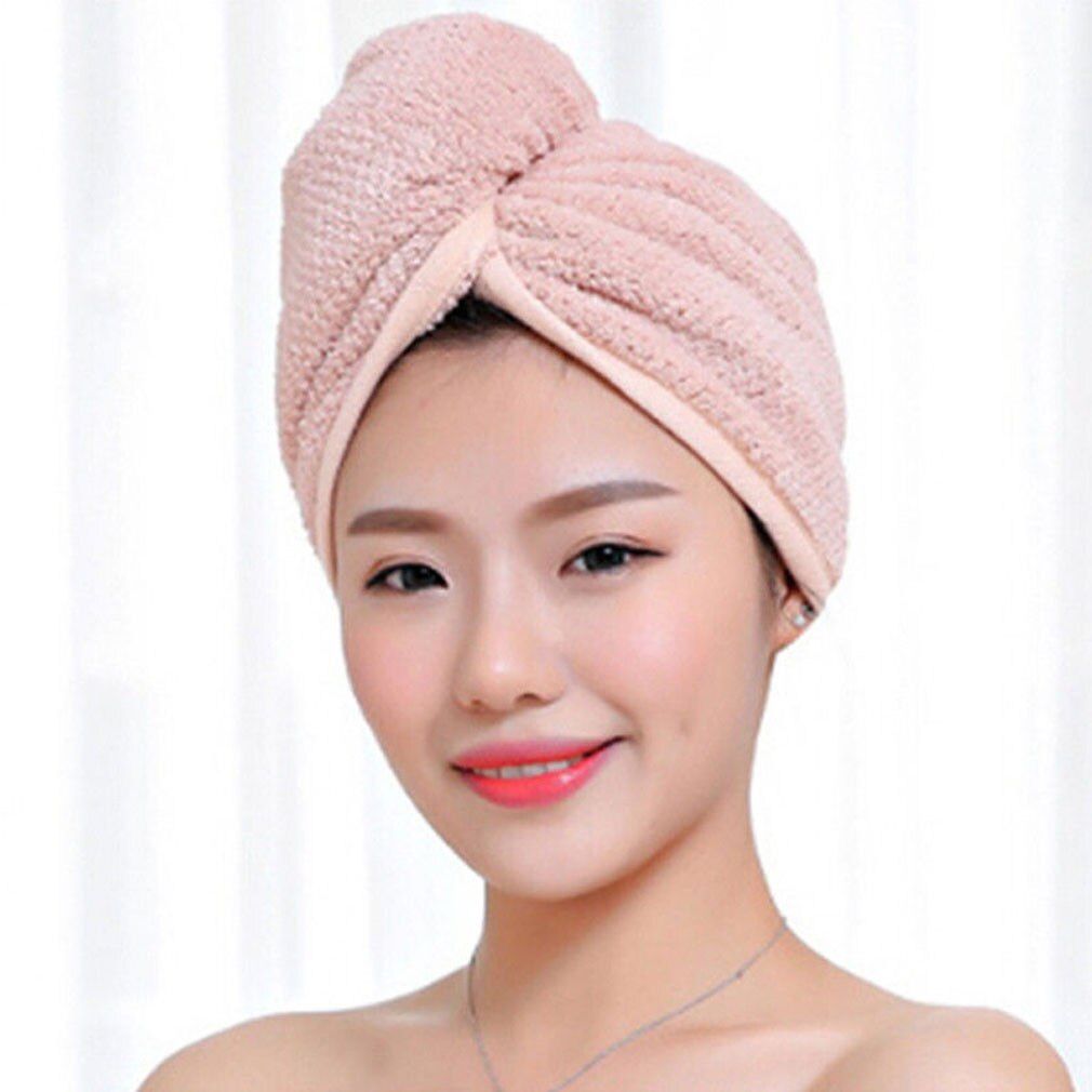 Turban Twist Dry Shower Microfiber Hair Wrap Towel Drying Bath Spa Head Cap HatR