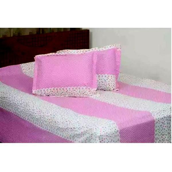 Cotton Fabric Multicolor Print 7.5 by 8.5 Feet Double King Size Bedsheet Set with Two Pillow Covers by Ponno Deshi