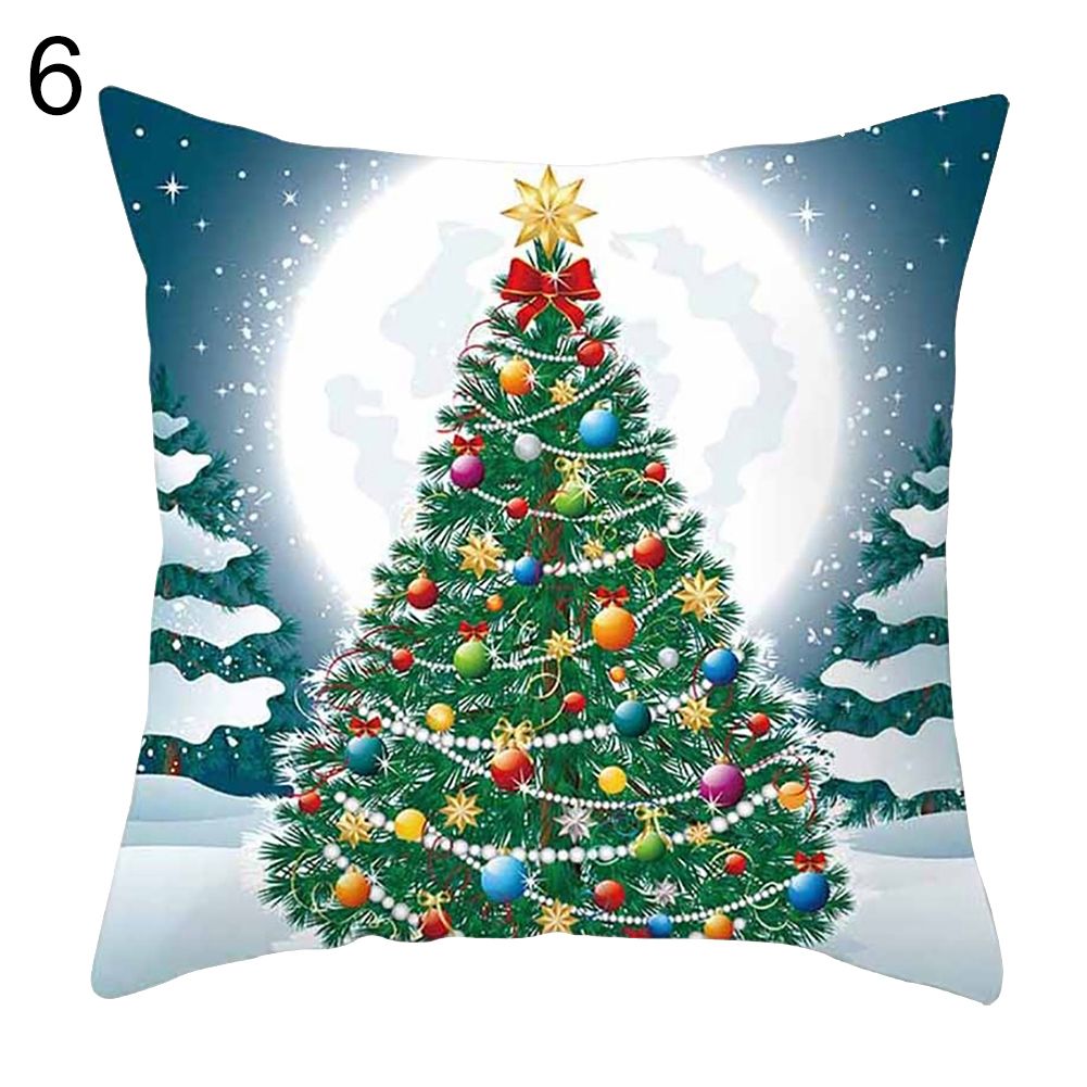 Christmas Style Square Throw Pillow Case Cushion Cover Sofa Bed Home Decoration