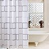 Waterproof Shower Curtain PEVA Fabric Bathroom Home Hotel Bath Drape With Hooks