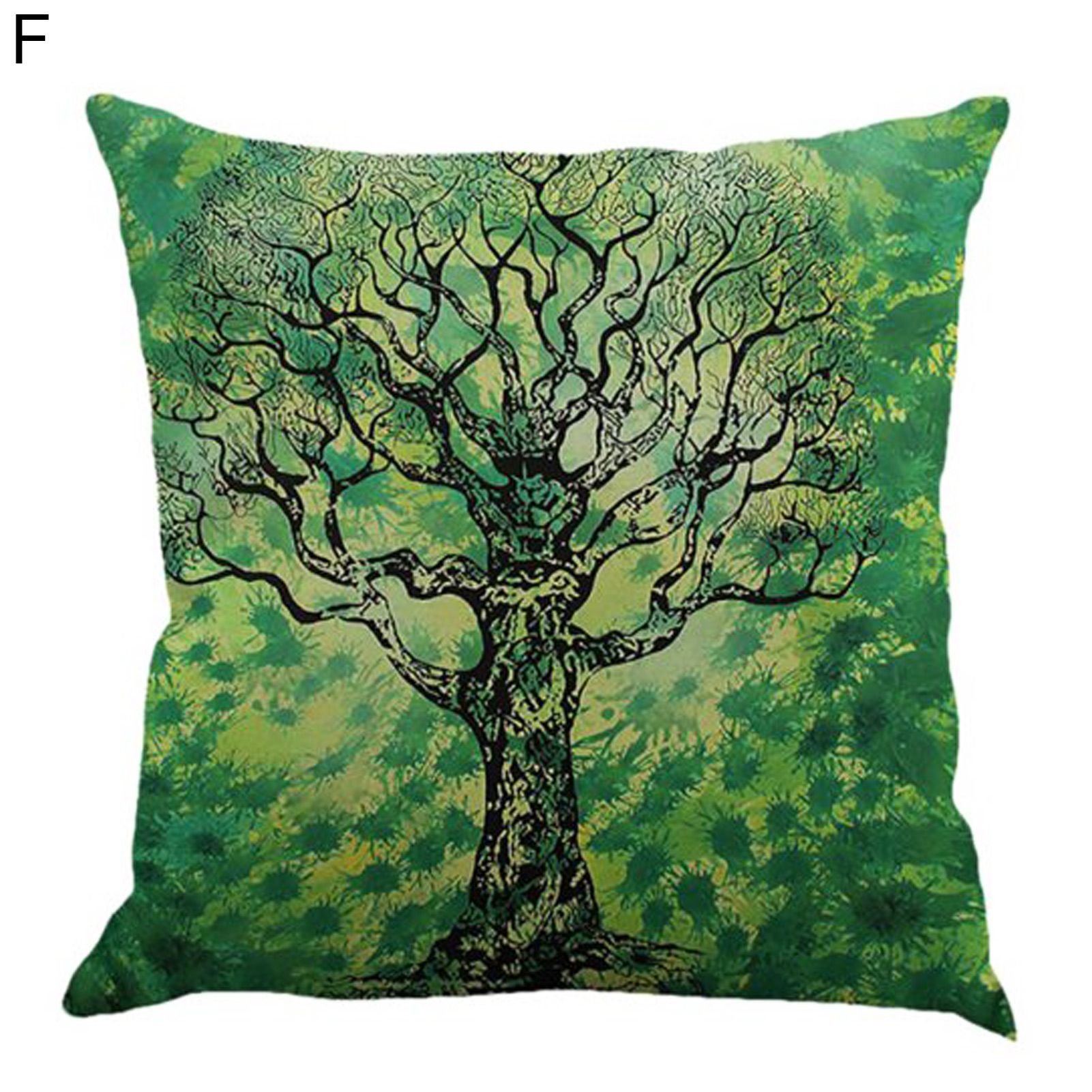 Cushion Cover Breathable Invisible Zipper Linen Geometric Pattern Throw Pillow Case for Sofa