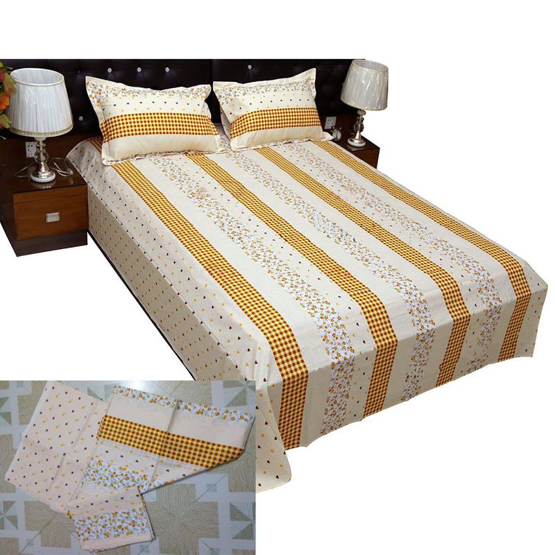 Digital Home Tex 7.5 By 8.5 Feet Multicolor King Size Bedsheet With Two Pillow Covers By Bedshet Bazar
