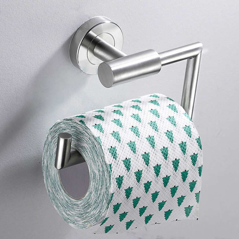 Brushed Toilet Paper Holder Stainless Steel Tissue Towel Rack for Bathroom