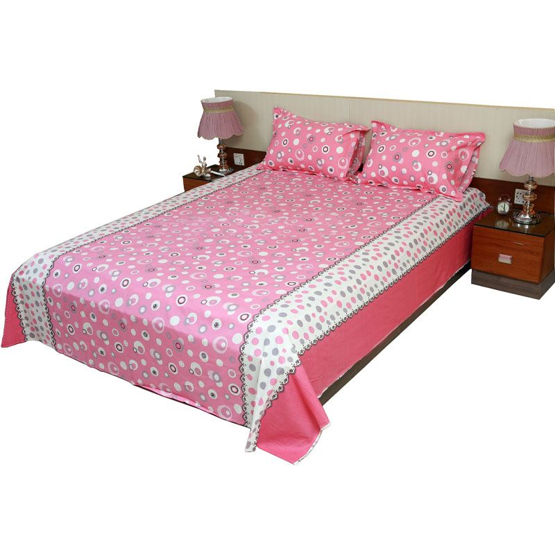 Cotton King Size Bed sheet  - 3pcs - Multicolor(null)