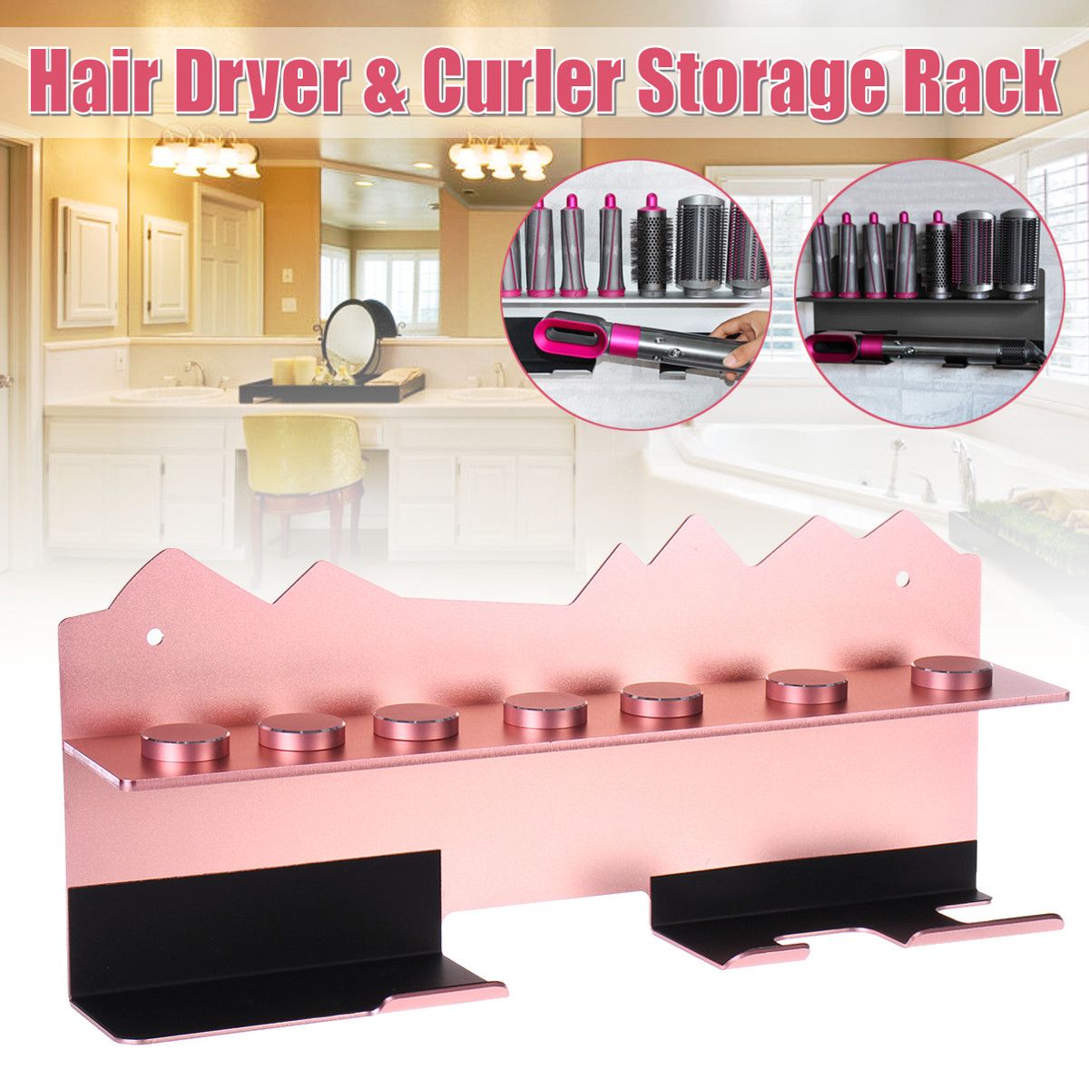 Make you feel comfortableWall Mounted Hair Dryer Storage Rack Stand Curling Iron Holder Bathroom Toilet Home Salon for Dyson