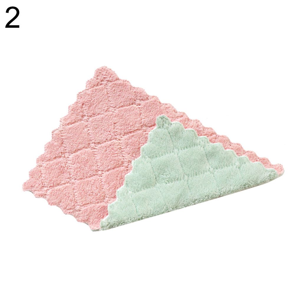 5Pcs Double-sided Water Absorbent Kitchen Dish Washing Cleaning Cloth Hand Towel