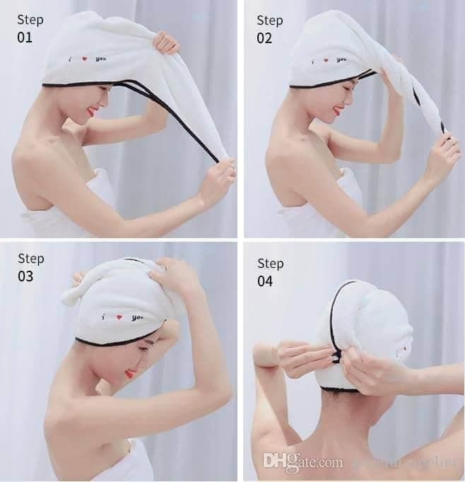 Dry Towel Wrap Towel Shower Cap Dry Towel - 1 Pcs