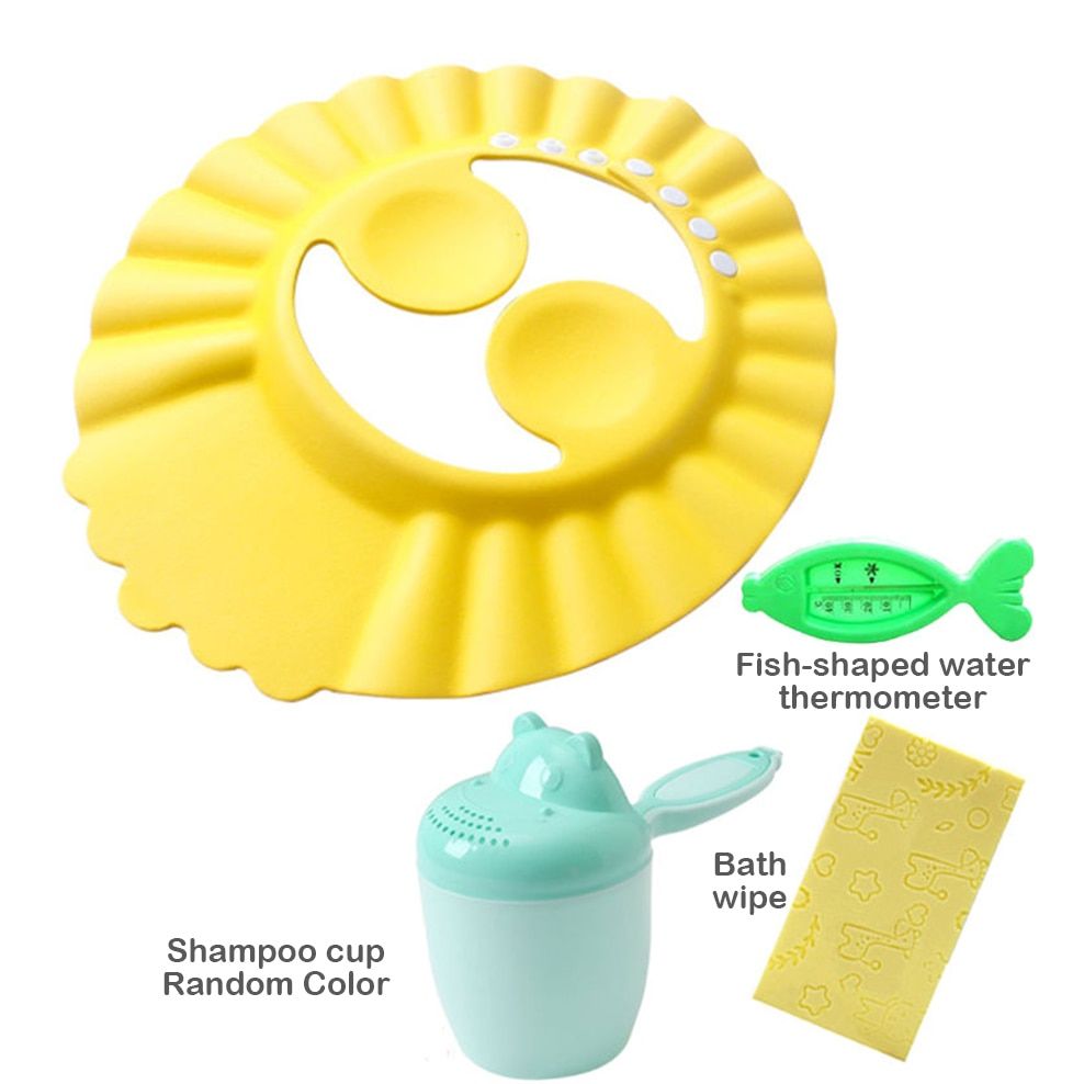 Baby Shampoo Cap Adjustable 0-6 Years Old Infant Shampoo Protection Hat Child Shower Cap With Ear Protectors Baby Bath Supplies