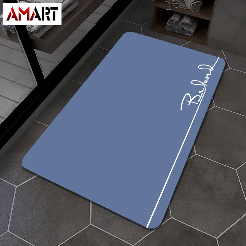 Non-Slip Bath Mat Multipurpose Absorbent Doormat Soft Rubber Blanket for Kitchen Bedroom Bathroom