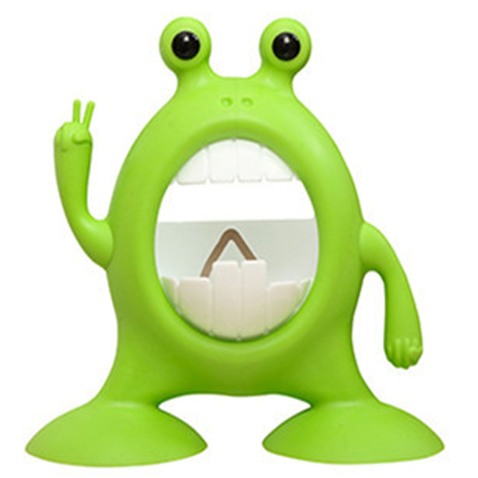 Toothbrush Holder Eye-catching Shatterproof PP Wall Mount Suction Cup Toothbrush Storage Rack for Home