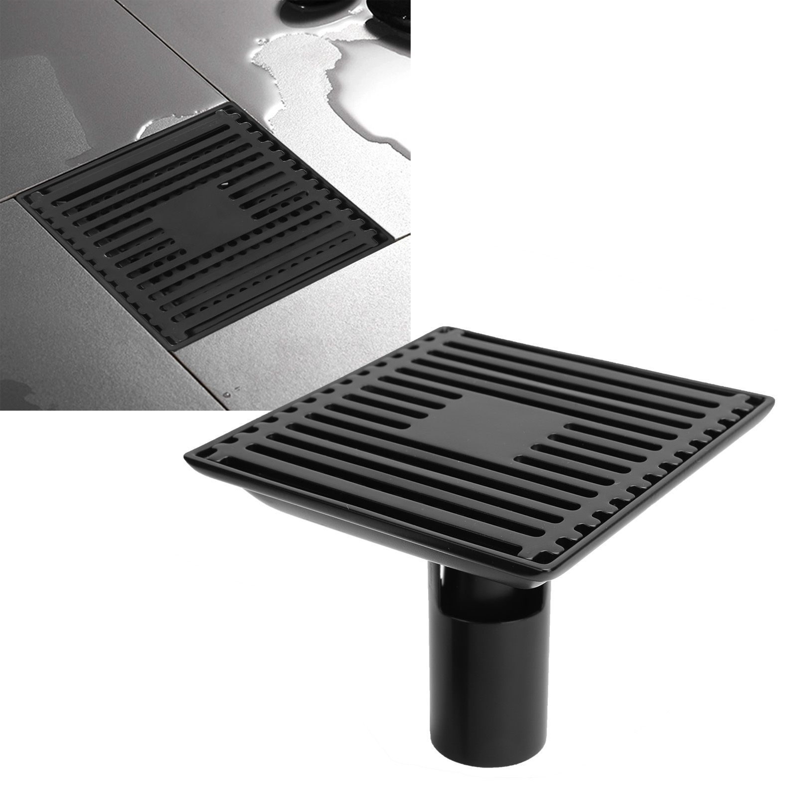 Bathroom Accessory Shower Floor Drain with Removable Cover Grille SUS304 Stainless Steel Supply 12x12cm