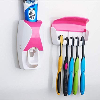 Toothpaste Dispenser With Toothbrush Holder