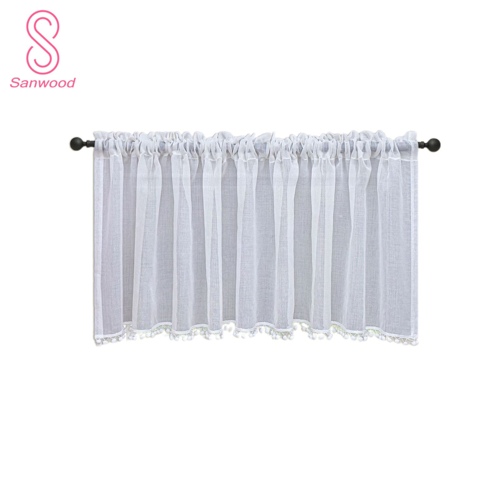 Curtain Valance Soft Texture Blackout Plain Rod Pocket Window Valance