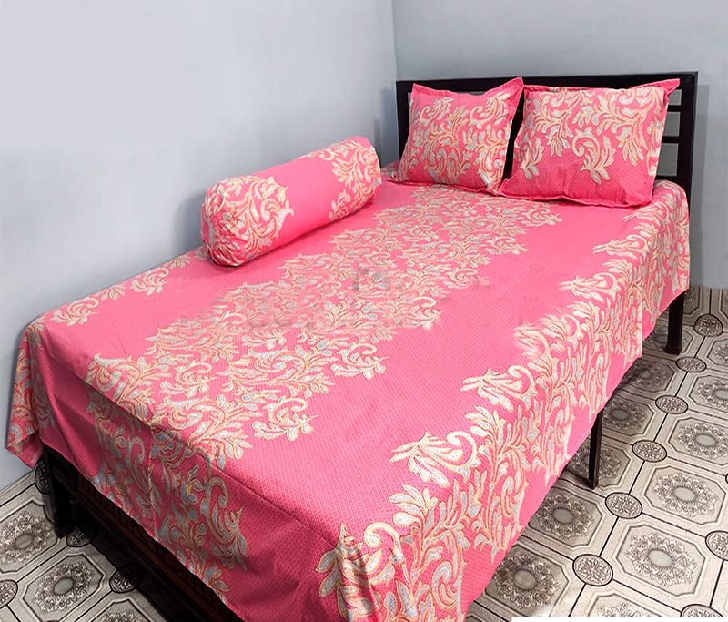 Digital Home Tex 7.5 By 8.5 Feet Multicolor King Size Bedsheet With Two Pillow Covers By Shokol Ponno