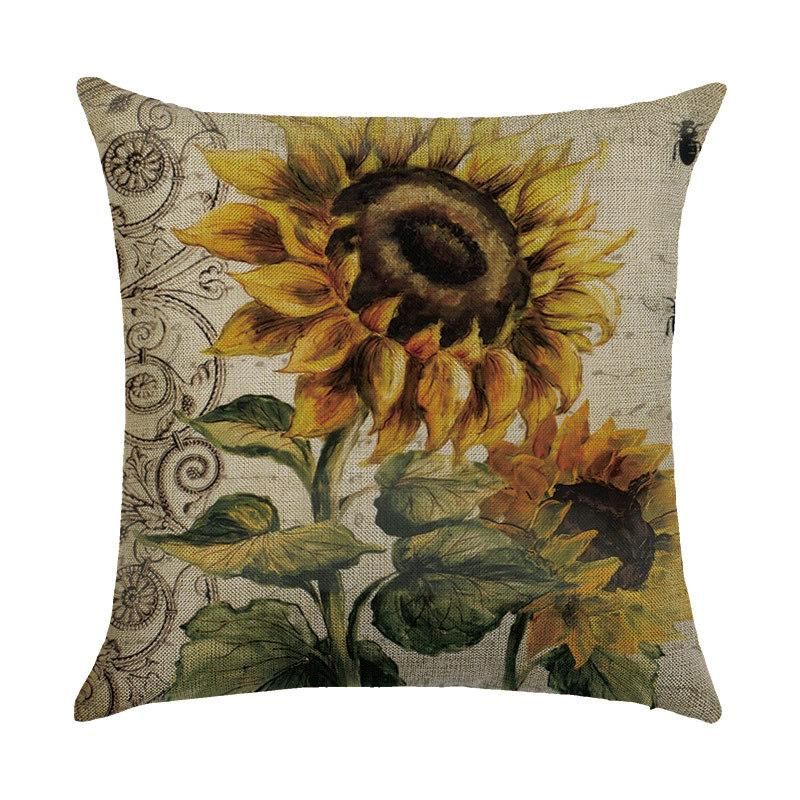 45x45cm Various Flower Style Cotton And Linen Bedding Pillowcases Decorations For Home Pillow Case - Two