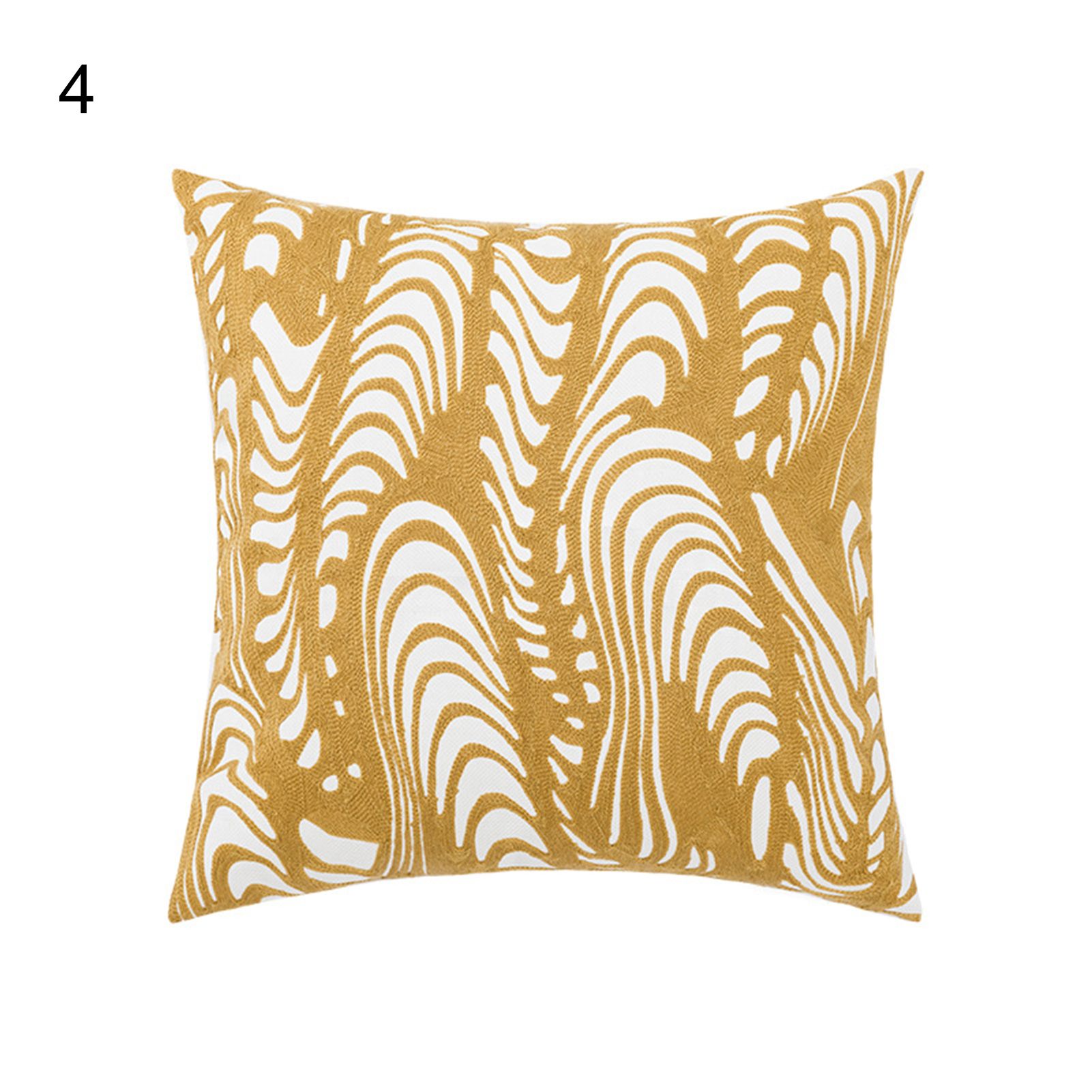 Embroidered Pillowcase Easy Insertion Canvas Farmhouse Style Cushion Case for Bed Room