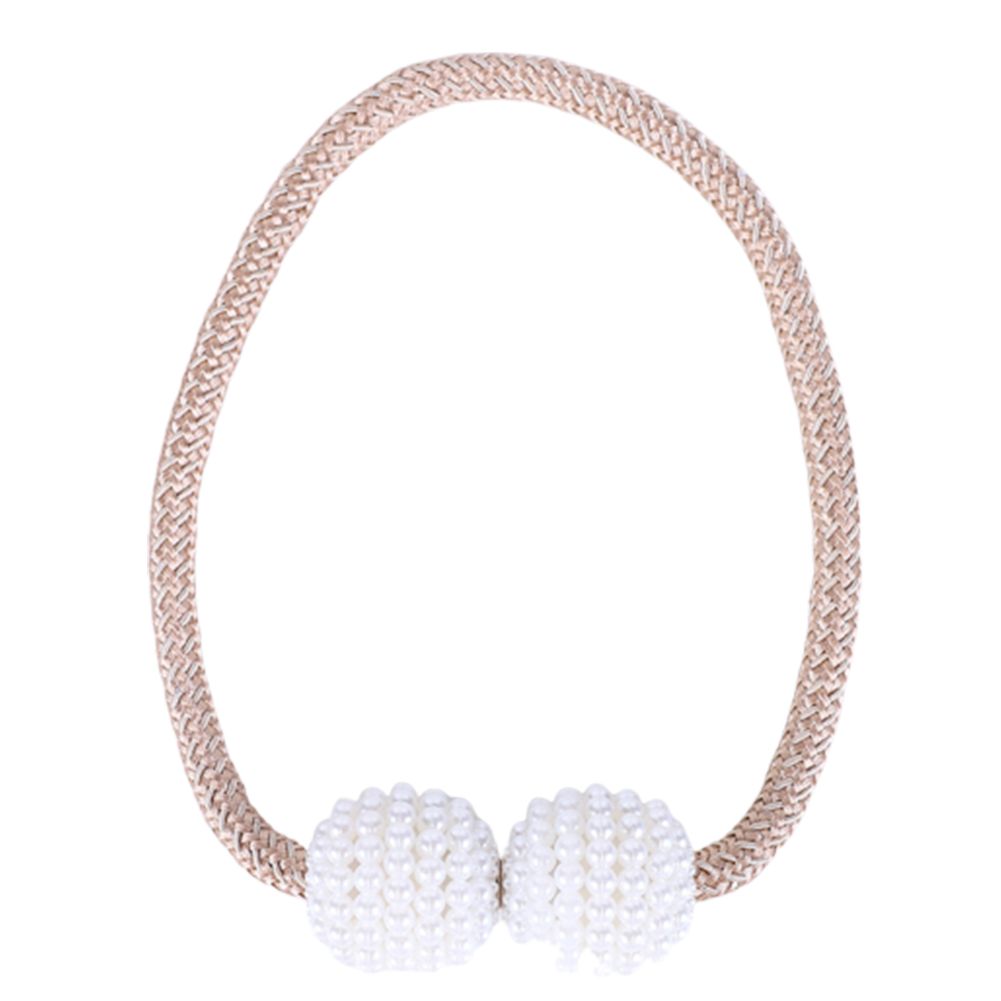 1Pc Faux Pearl Magnetic Curtain Rope Holdback Tieback Home Room Window Decor