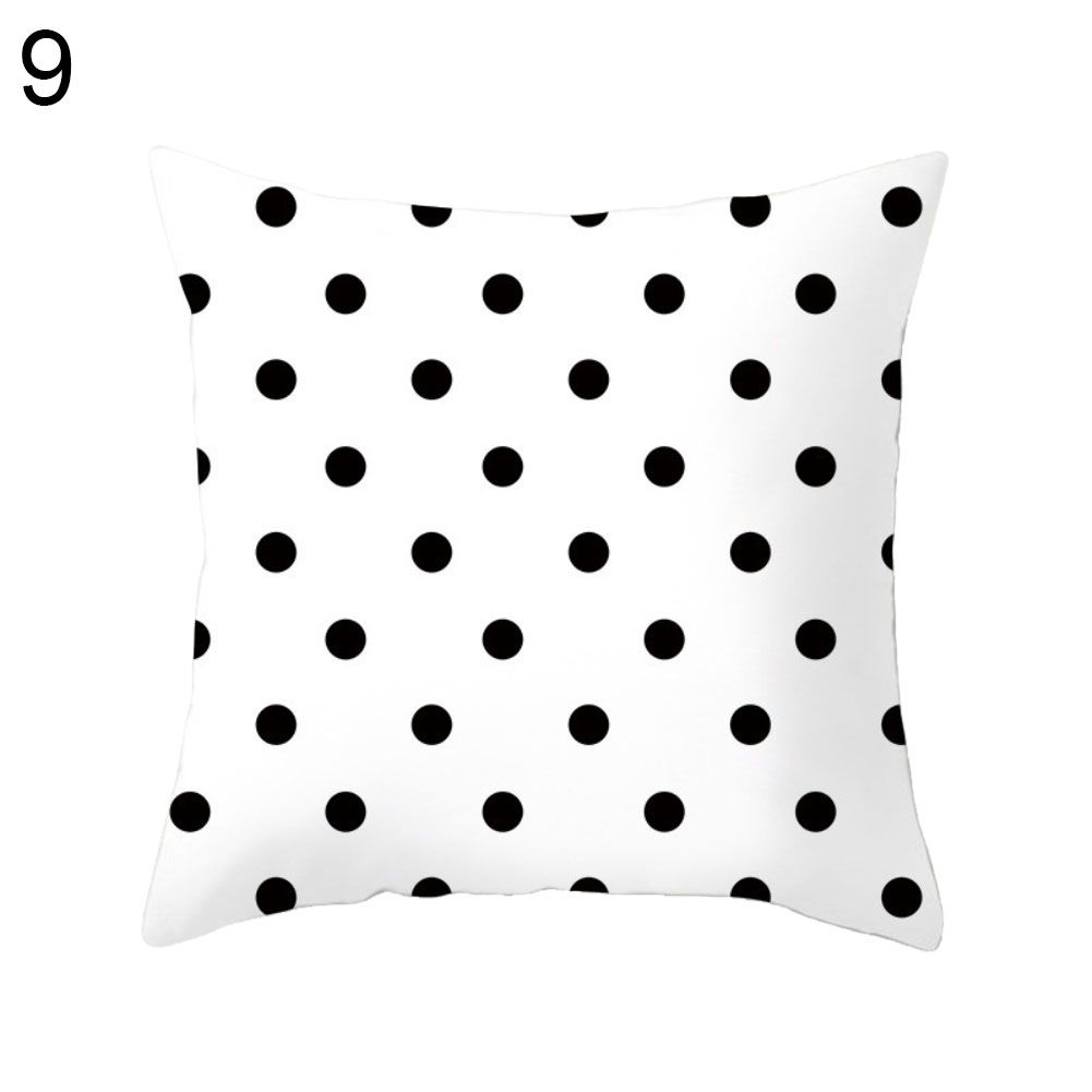Geometric Dot Line Striped Print Pillow Case Cushion Cover Sofa Bed Car Decor
