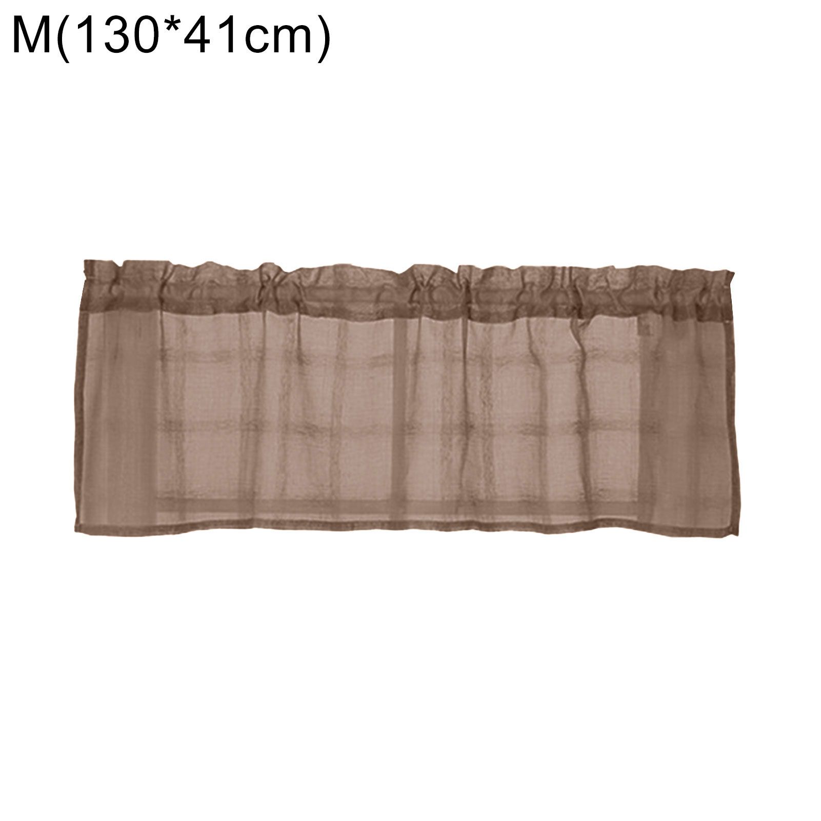 Solid Color Lattice Through Rod Short Curtain Kitchen Cafe Window Valance Decor