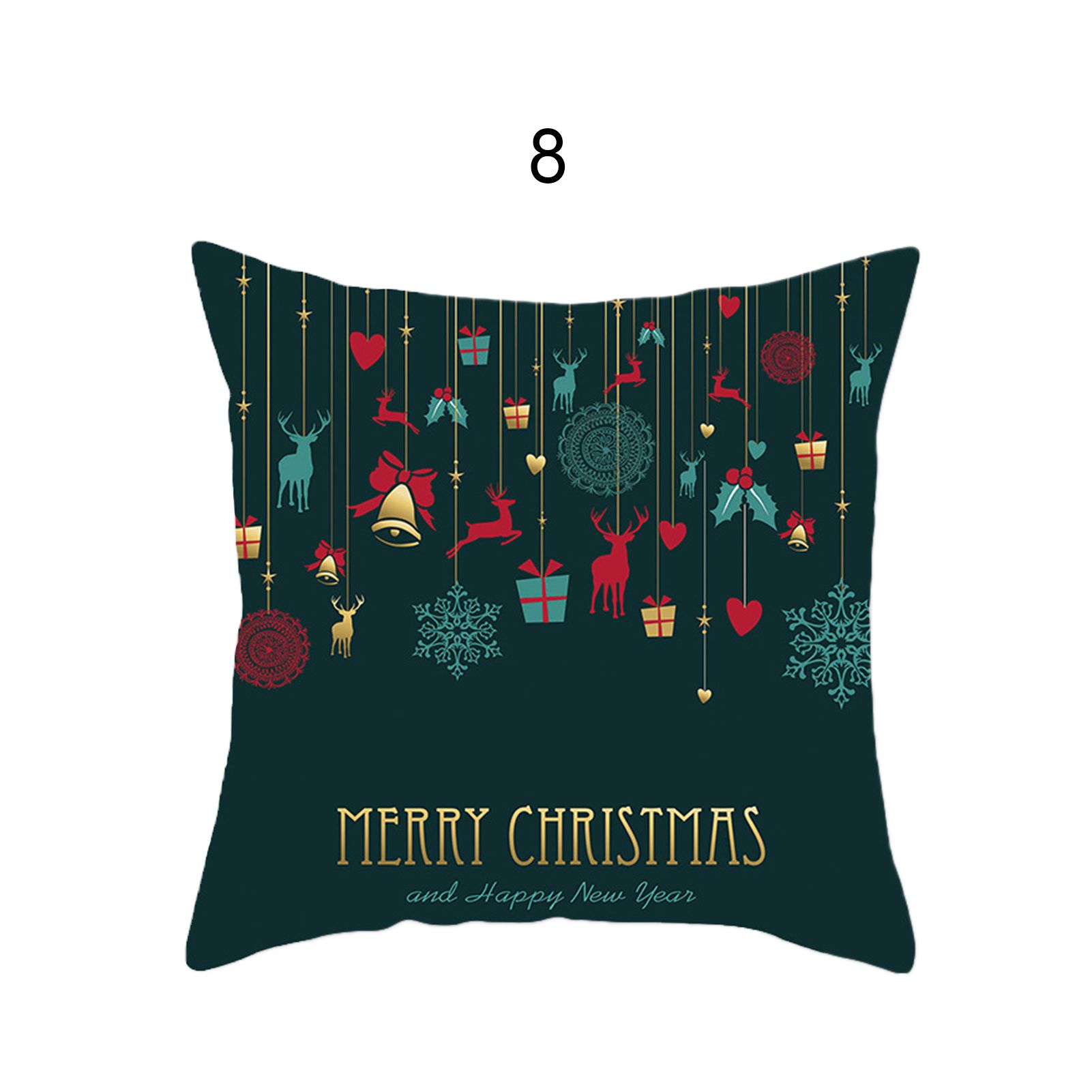 45cmx45cm Flower Print Navidad Decor Christmas Home Sofa Cushion Pillow Cover