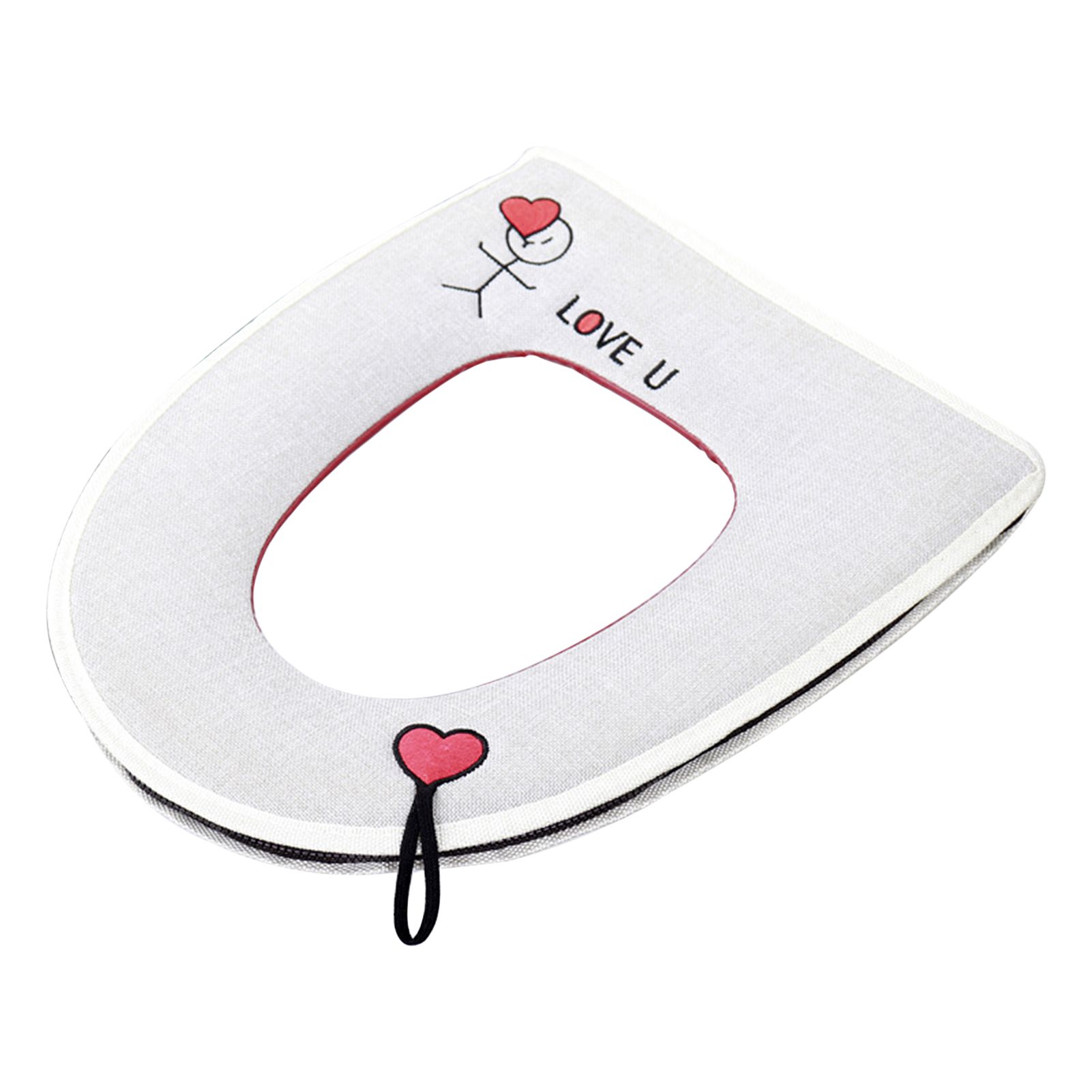 Toilet Seat Cushion Waterproof Comfy Soft Fabric Toilet Cover Pad