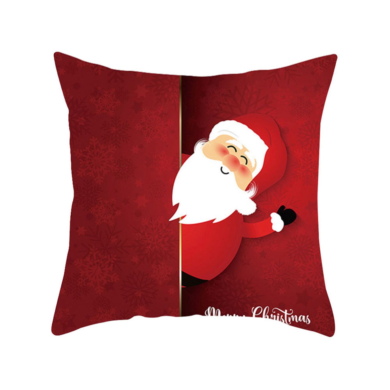 Santa Pillow Cover Breathable Removable Polyester Peach Skin Santa Furniture Holiday Easter Print Decorative Throw Pillow Cover for Bedroom