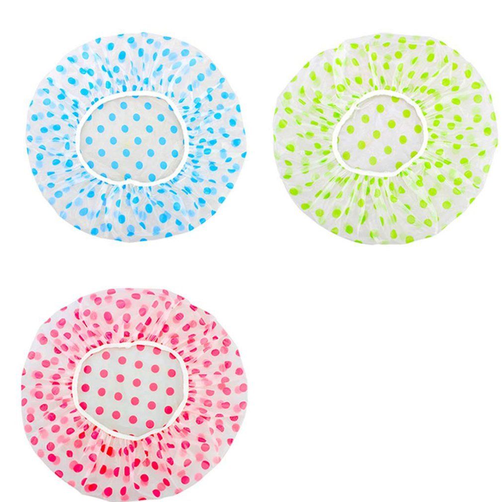 3Pcs Shower Caps Elastic Waterproof Shower Cap Reusable Bath Cap Fashion Colorful
