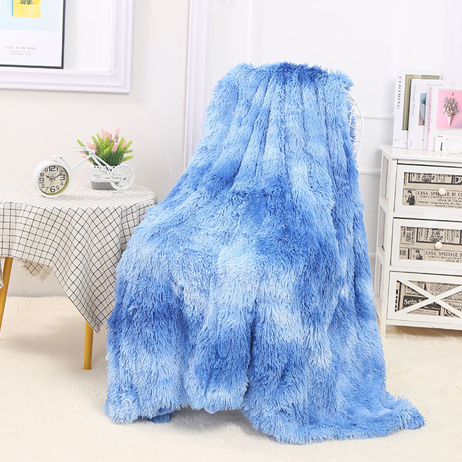 Throw Blankets Shaggy Breathable Plush Fleece Comfy Throw Blankets