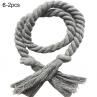 2Pcs Solid Color Weaving Cotton Linen Rope Curtain Tiebk Holder Home Decor