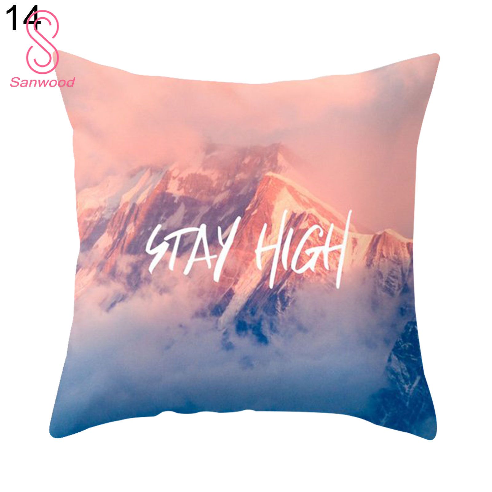 Pillow Cover Scenery Print Home Decor Polyester Sofa Chair Decorating Pillowslip for Home