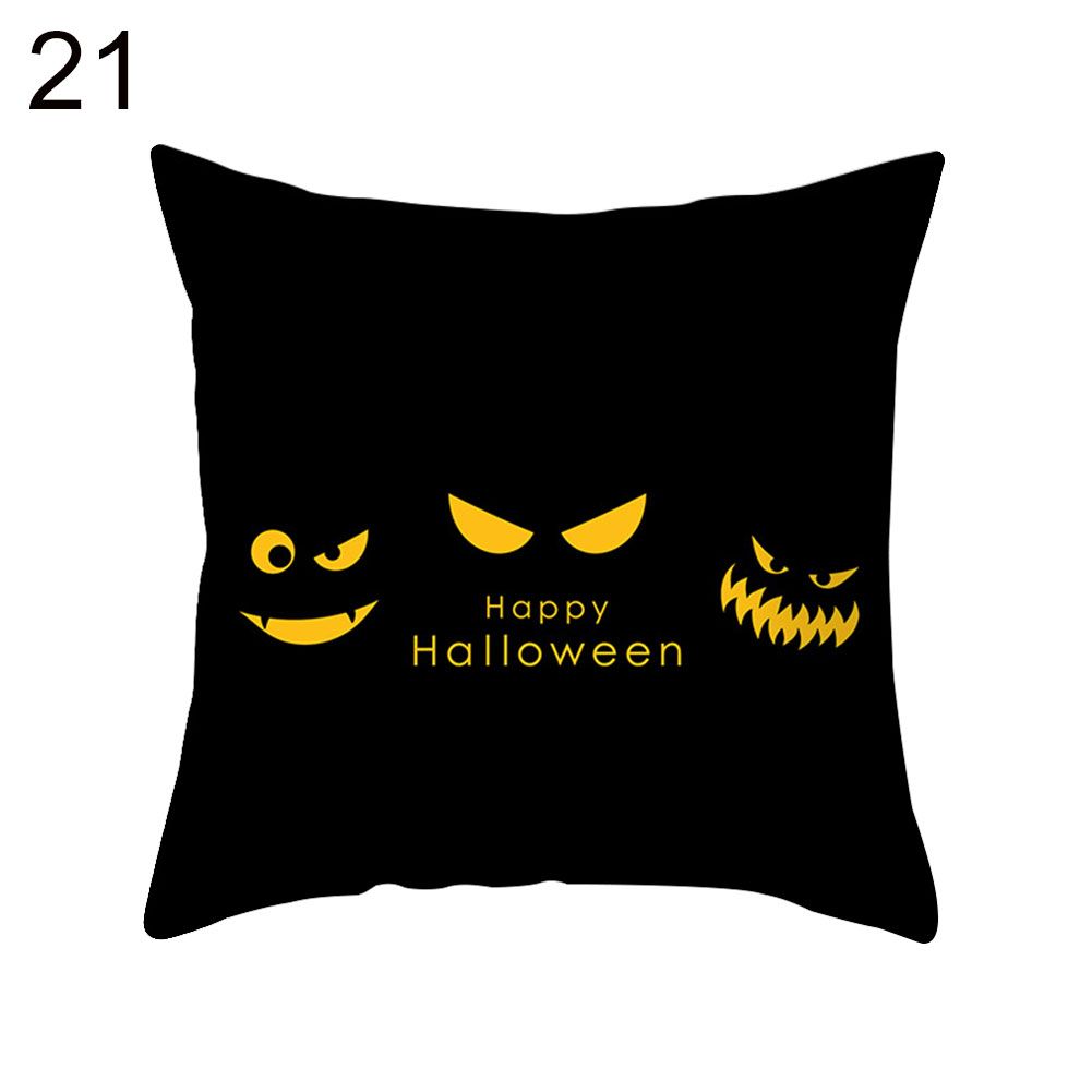 Halloween Pumpkin Ghost Bat Trick or Treat Cushion Cover Pillow Case Sofa Decor